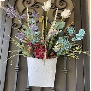 SLAH Pressed Tin Wall Bucket EUC Vintage Look